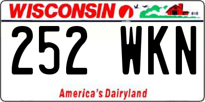 WI license plate 252WKN