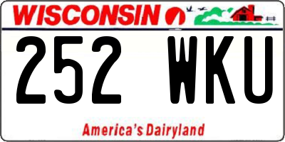 WI license plate 252WKU