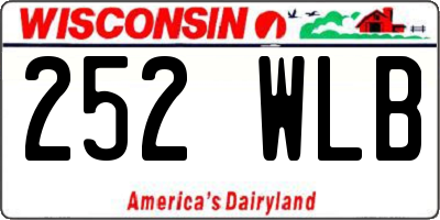 WI license plate 252WLB