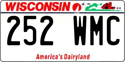 WI license plate 252WMC