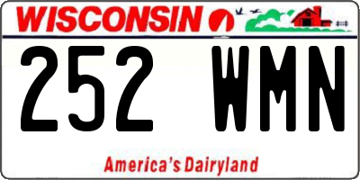 WI license plate 252WMN