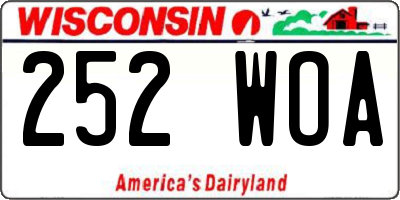 WI license plate 252WOA