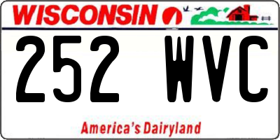 WI license plate 252WVC