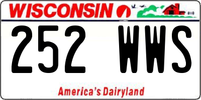 WI license plate 252WWS