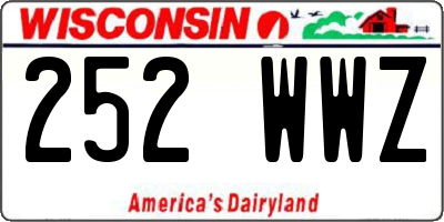 WI license plate 252WWZ
