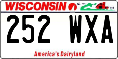 WI license plate 252WXA