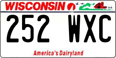 WI license plate 252WXC