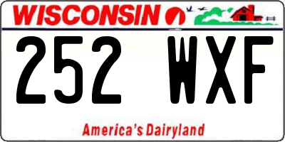WI license plate 252WXF