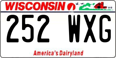 WI license plate 252WXG
