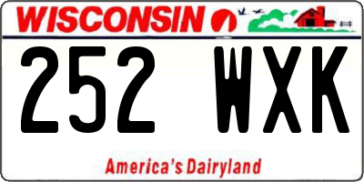 WI license plate 252WXK