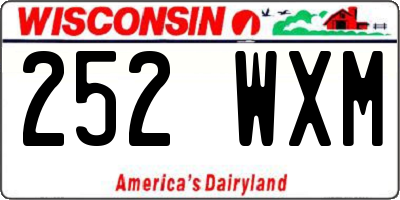 WI license plate 252WXM