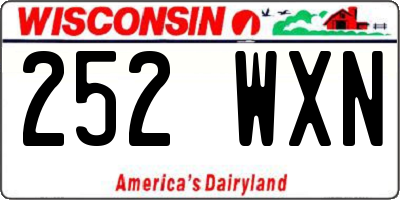 WI license plate 252WXN