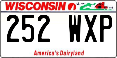 WI license plate 252WXP