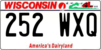 WI license plate 252WXQ
