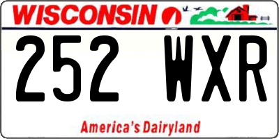 WI license plate 252WXR