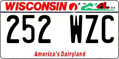 WI license plate 252WZC