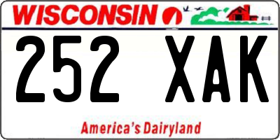 WI license plate 252XAK