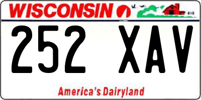 WI license plate 252XAV
