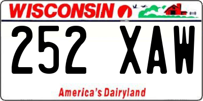 WI license plate 252XAW