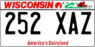 WI license plate 252XAZ