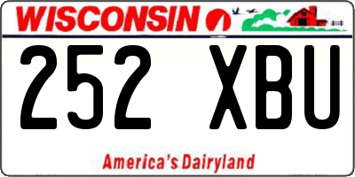 WI license plate 252XBU