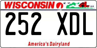 WI license plate 252XDL