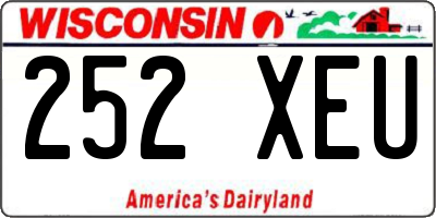 WI license plate 252XEU