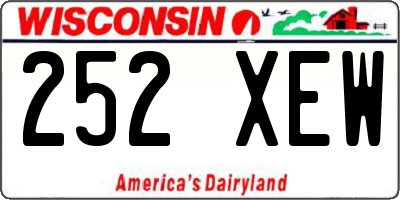 WI license plate 252XEW