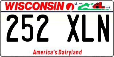 WI license plate 252XLN