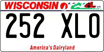 WI license plate 252XLO
