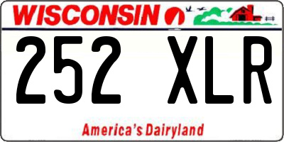 WI license plate 252XLR
