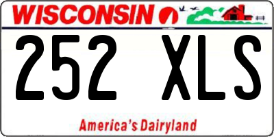 WI license plate 252XLS