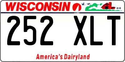 WI license plate 252XLT