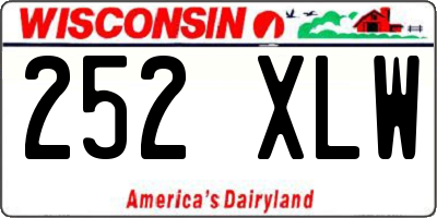 WI license plate 252XLW