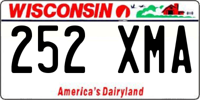WI license plate 252XMA