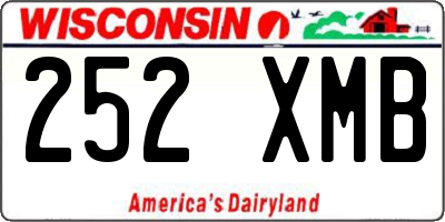 WI license plate 252XMB