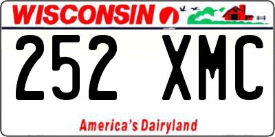 WI license plate 252XMC