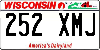 WI license plate 252XMJ