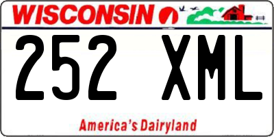 WI license plate 252XML