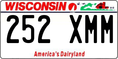 WI license plate 252XMM