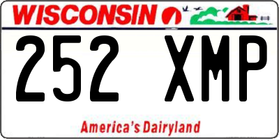 WI license plate 252XMP