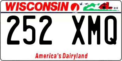 WI license plate 252XMQ