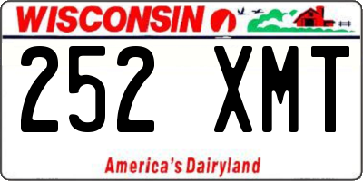 WI license plate 252XMT