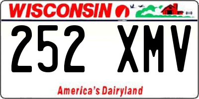 WI license plate 252XMV
