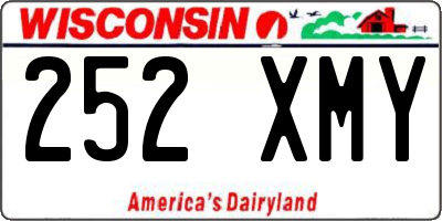 WI license plate 252XMY