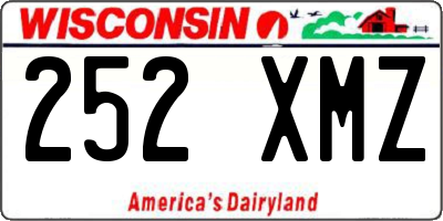 WI license plate 252XMZ