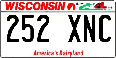 WI license plate 252XNC