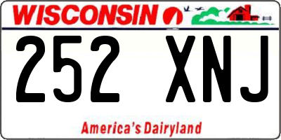 WI license plate 252XNJ