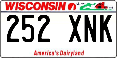 WI license plate 252XNK