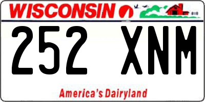 WI license plate 252XNM
